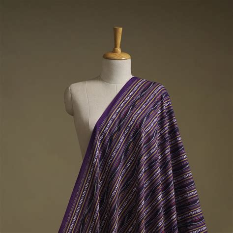 Purple Cotton Pochampally Dabi Ikat Fabric