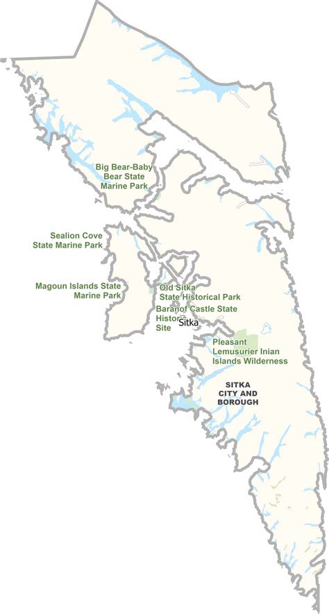 Sitka City and Borough Map, Alaska - US County Maps