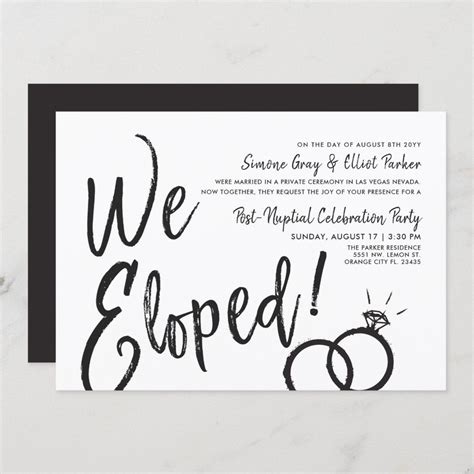 We Eloped | Post Nuptial Party Invitation | Zazzle | Elopement party ...