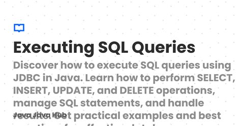 Image result for Java SQL Statement API