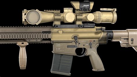 3D model Tactical Modular Sniper Rifle HK G28 VR / AR / low-poly | CGTrader