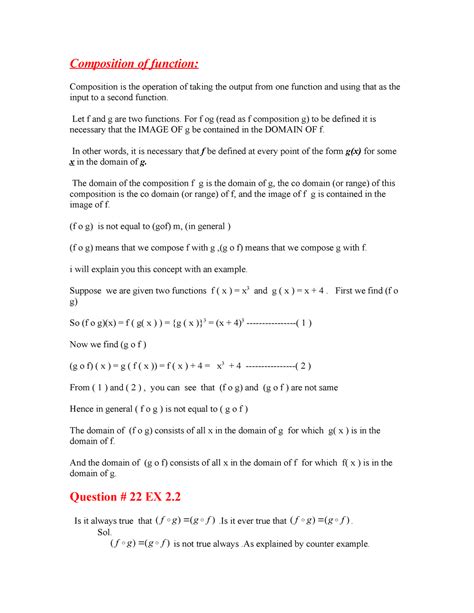 How to Find Domain of Composition Function 的图像结果