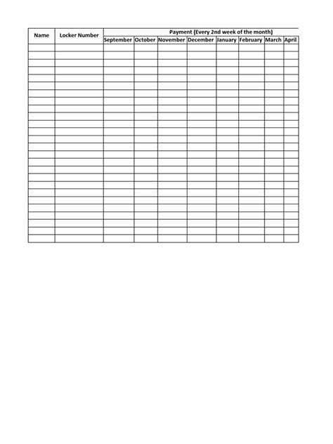 Image result for Locker Assignment Sheet