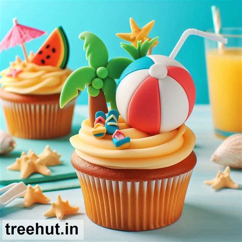 Beach Ball Cupcake Decoration Ideas, Mini Cake Ideas