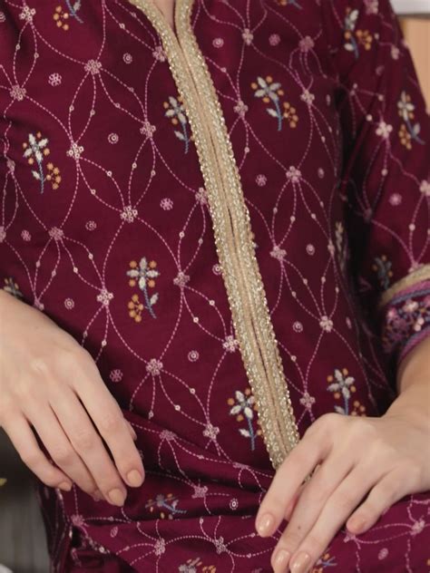 Buy Purple Printed Silk Blend Straight Kurta With Palazzos & Dupatta ...