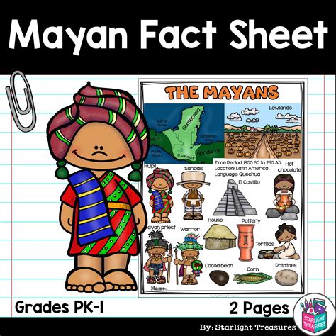 Mayan Fact Sheet for Early Readers | Fact sheet, Kindergarten resources ...