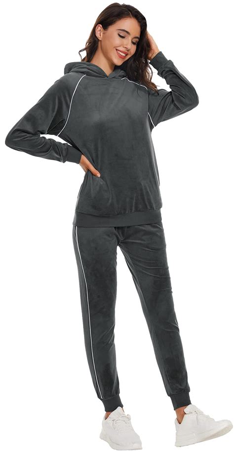 SCODI Velour Track Suits for Women Set Sweatsuits 2 Piece Velour ...