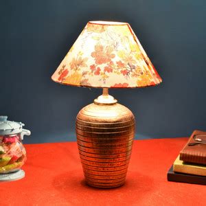 foziq Multicolor Fabrc Shade with Antique Terracotta Base Table Lamp ...