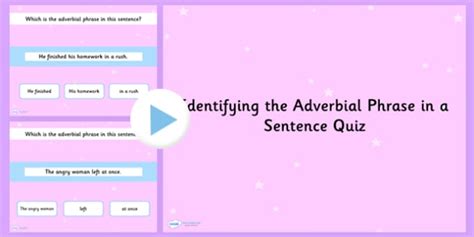 Identifying an Adverbial Phrase in a Sentence Language Conventions ...