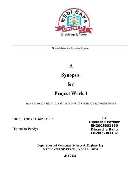 Synopsis(nids) - dsa - UNDER THE GUIDANCE OF BY Dipanshu Patidar EN20CS ...