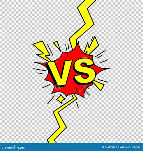 Versus VS Letters Fight Symbol in Flat Comics Style Design ...