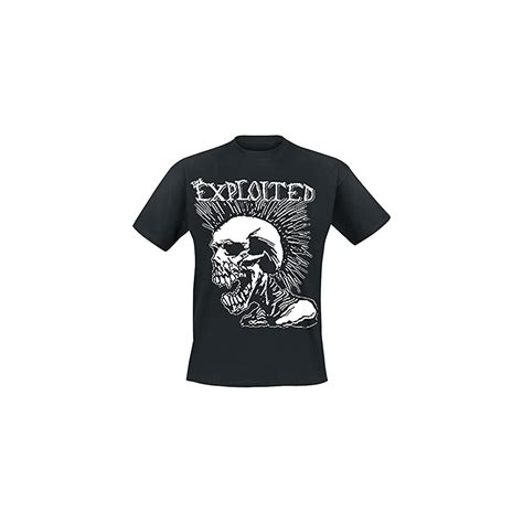 Exploited Men's Mohican Skull T-Shirt Black | Ubuy India