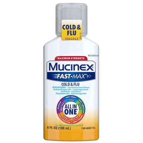 Mucinex Max Strength Cold & Flu, All in One Orange & Pineapple | Walgreens