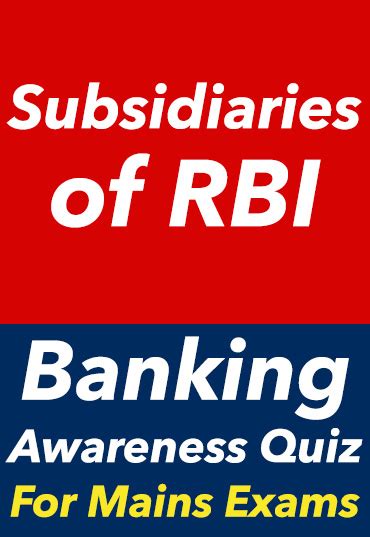 Subsidiaries of RBI- Banking Awareness Quiz