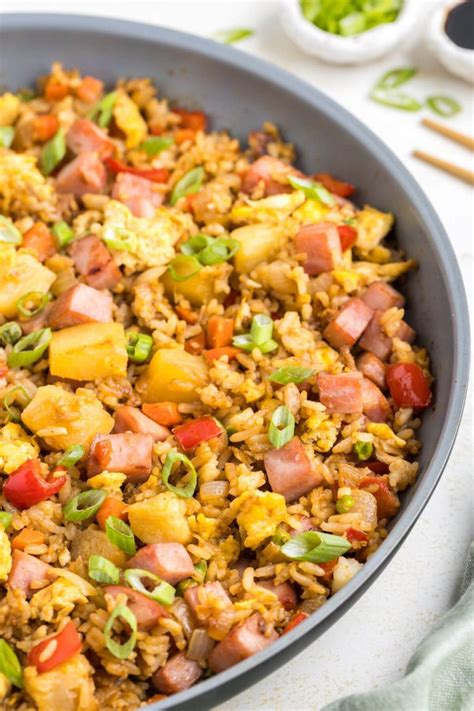 Easy Hawaiian Fried Rice Recipe (Ham and Pineapple) • The Fresh Cooky