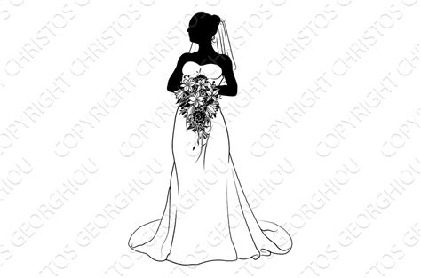 Wedding Dress Clip Art Black And White