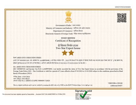 Certificate - Aries Group