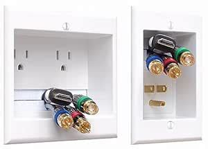 Buy PowerBridge Two-CK Dual Outlet Recessed in-Wall Cable Management ...