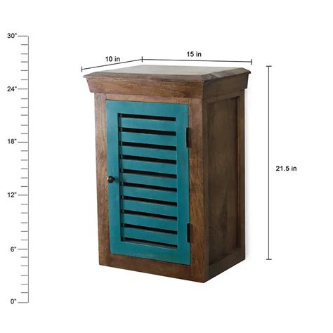 Solid Wood Vintage Blue Bath Cabinet| Fabuliv