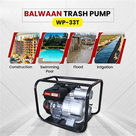 Buy Balwaan WP-33T 7 HP Trash Water Pump 3x3 Inch Online - KisanShop