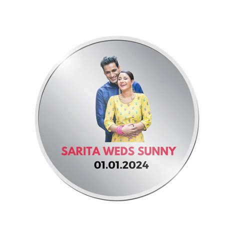 Buy Customized Silver Coin Gift For Wedding On Nutcase - India