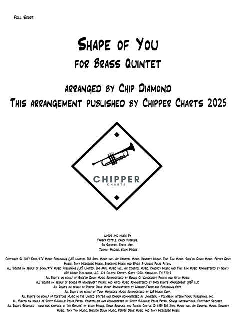 Shape Of You (arr. Chip Diamond) by Ed Sheeran Sheet Music for Brass ...