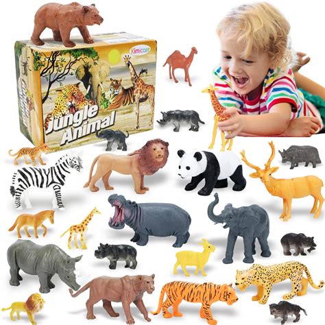 KIMICARE Jumbo Safari Animals Figures Realistic Large Wild Zoo Animals ...