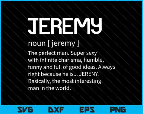 Adult Definition First Name Jeremy SVG PNG Files – creativeusarts
