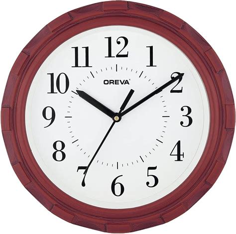 Buy OREVA Plastic Wooden Look Designer Wall Clock (Cola, 31.6 x 31.6 x ...