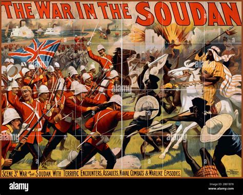 Sudan/South Sudan: 'The War in the Soudan'. Colour lithograph, 1897 ...