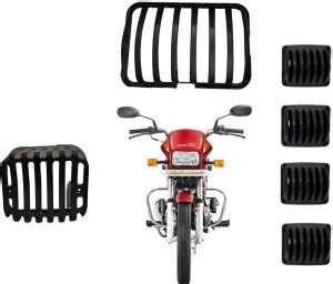 JCTEK Metal Finish PVC Headlight Grill Set for Hero Splendor (Set of 6 ...