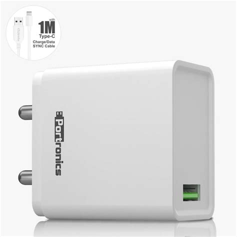 Portronics 18 W 3 A Mobile POR-1104 ADAPTO ONE Charger with Detachable ...