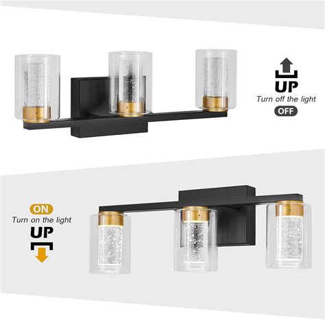 Doltoro Black and Gold Bathroom Vanity Light, 3 Light India | Ubuy