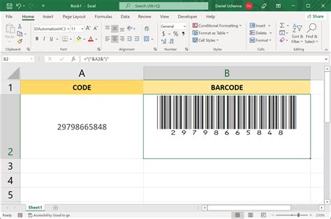 How to Create Barcode in Excel Formula 的图像结果