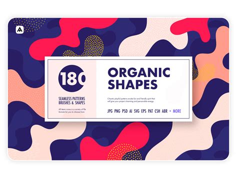 Organic shapes bundle – 180 seamless textures, brushes & design ...