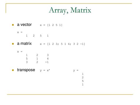 Image result for How to Use Matrix in MATLAB