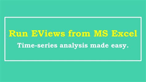 Image result for Excel EViews