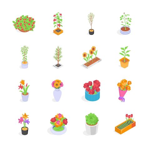Isometric plant pot Vectors - Download Free High-Quality Vectors from ...