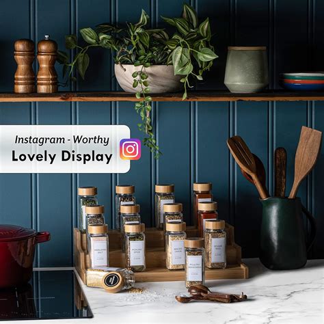 Le'raze 24 Glass Spice Jars with Label Set Bamboo Shaker India | Ubuy