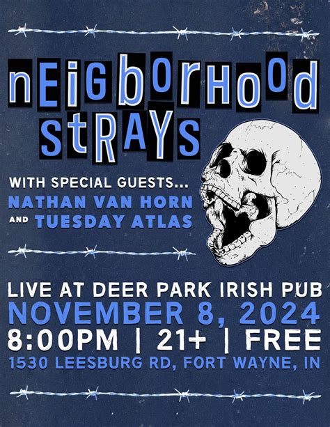 Neighborhood Strays, Nathan Van Horn, and Tuesday Atlas | Live at Deer ...
