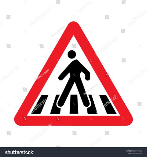 Pedestrian Crossing Caution Traffic Sign Vector Stock Vector (Royalty ...