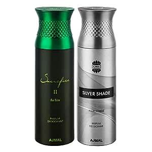 Ajmal Sacrifice II Him & SilverShade Deodorants Gift For Men (200 ml ...