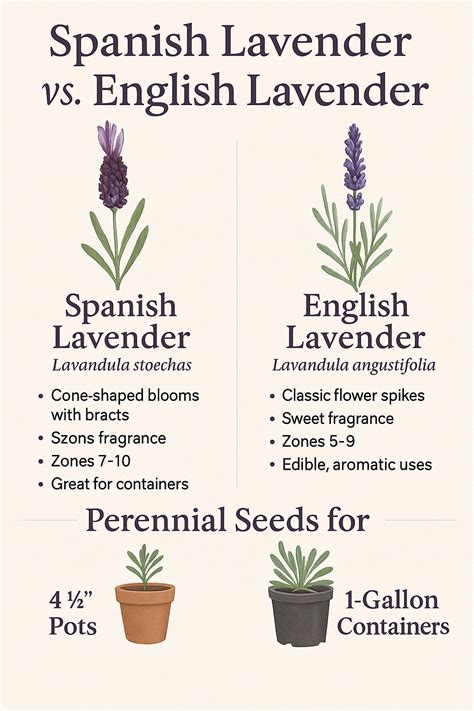 Spanish Lavender vs. English Lavender – Perennial Seeds for Pots ...