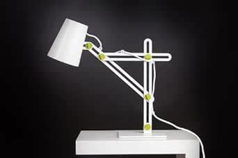 Buy Mantra Looker Matt White/Green Wood White Table Lamp 1 Light Online ...