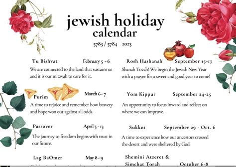 Jewish Holidays Calendar 2024