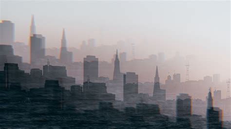 Download wallpaper 2560x1440 city, buildings, silhouettes, illusion ...