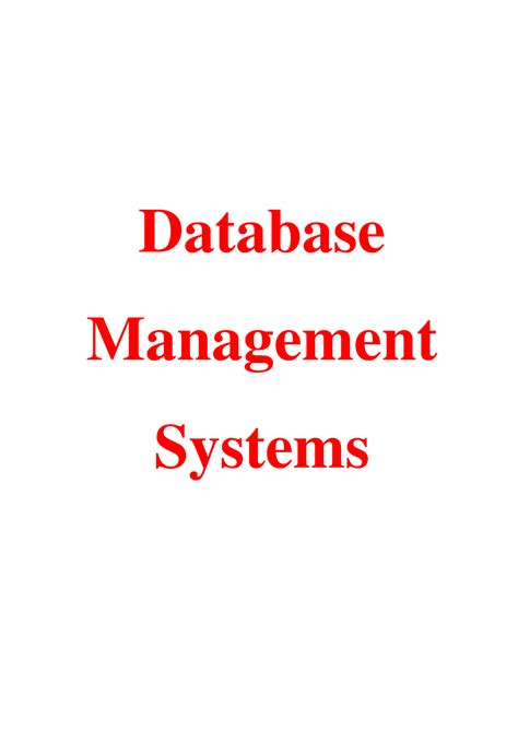 DATA BASE Management System - Database Management Systems UNIT- applied ...