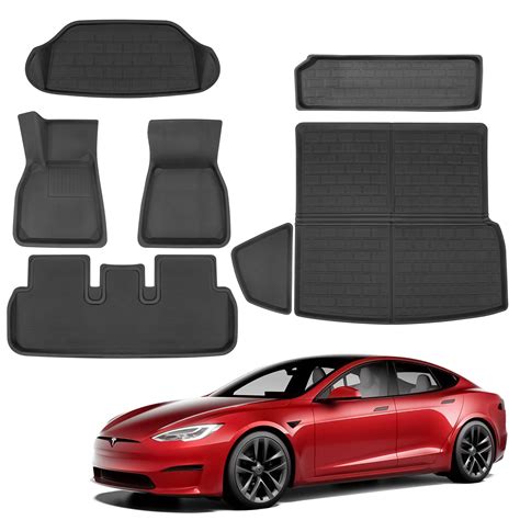 BASENOR 7PCS Tesla Model S Floor Mats 3D Full Set Liners All-Weather ...