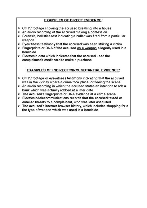 Direct Evidence Examples
