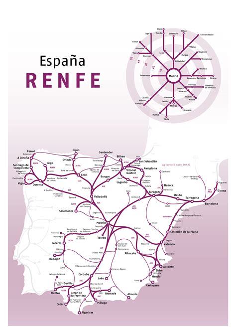 Mapa España Tren Renfe Avlo Iryo Ouigo : inat